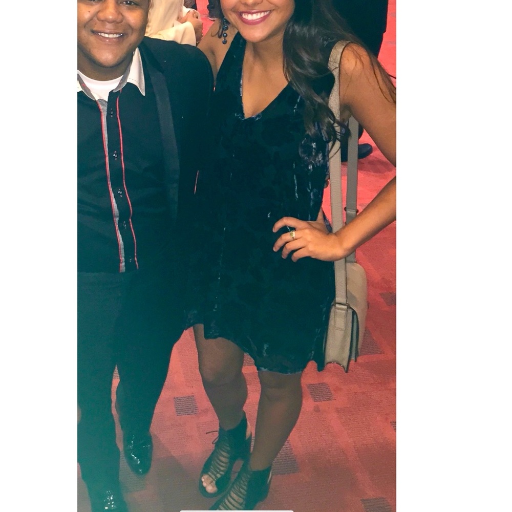 BB Dakota velvet floral patterned dress